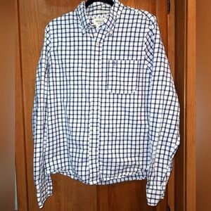 An Abercrombie Fitch long sleeve blue and white checkered button-down in a 2XL